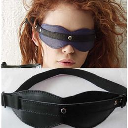 High Quality Fashion Sex Aid Interesting Black Leather Patch Eyeshade Eye Mask for Lover Couple Blindfold Sex Products Sex Games P0816