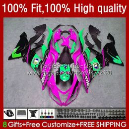 Body OEM For KAWASAKI NINJA ZX 6R 600 CC 6 R 636 ZX636 2009-2012 13No.121 ZX600C ZX600 ZX-6R 2009 2010 2011 2012 600CC ZX-636 ZX6R 09 10 11 12 Injection Fairing shark pink