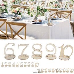 Party Decoration 1-10/11-20 Wooden Table Numbers Set With Base Birthday Wedding Decor Gifts