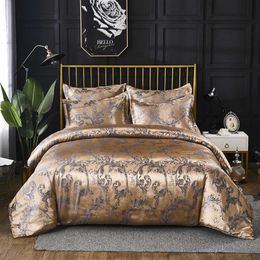 Jacquard Bed Duvet Cover 3pcs 2pcs Luxury Home Bedding Set Quilt Pillowcase Europe America King Queen Size No Sheet No Fillers 210706
