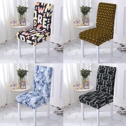 Chair Covers Line P Washable Chairs Pattern Letter Print Multifunctional Universal Cover Printed Party Printing Fabric Elastic