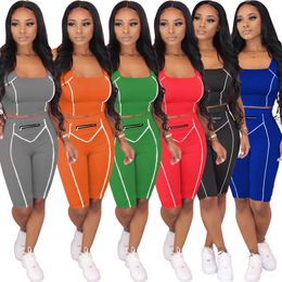 Summer clothes Women tank top+short pants sports two piece set jogger suit S-XL outfits gray tracksuits casual black sportswear 4583