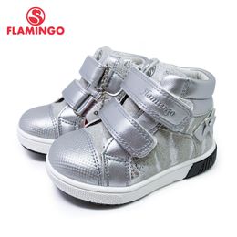 FLAMINGO Autumn Felt High Quality Grey Kids Boots Size 22-27 Anti-slip Shose for Girl Free Shipping 202B-Z5-2043 210315