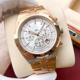 Overseas 5500V A21J Automatic Mens Watch 42mm Rose Gold Silver Dial Stick Markers Date Stainless Steel Bracelet Sports Watches 5 Styles Puretime01 E133e5