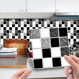 Wall Stickers Waterproof Splashback Printed 10pcs Sticker PVC Transfers 2D Tiles Kitchen Mosaic Covers For Decoration Panel