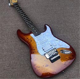 2022 guitar body covers 2020 Высококачественная электрогитара высокого качества, Флойд-Роза Электрическая гитара, Тело из красного дерева с деревом Крышка на крышке, гитарные гитары Гитарру