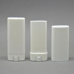 -2021 DIY 15ML de plástico vacío oval desodorante contenedor de contenedores botella 15g claro blanco moda bálsamo labios tubos