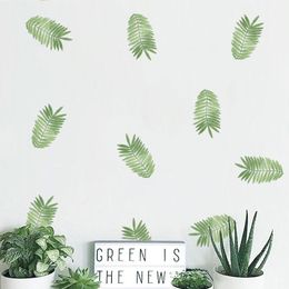 Wall Stickers Tropical Green PVC Self-adhesive Wallpaper Bedroom Living Room Decoration DIY Art