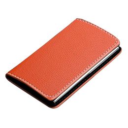 Card Holders Fashion Case Keep Clean PU Leather Name Holder Durable Gift Protective Professional Portable Business Luxury Wallet Storage