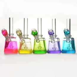 Vintage Pulsar FREEZABLE Glycerin coil glass Bong hookah Water pipe Bubbler match color bowl can put customer logo