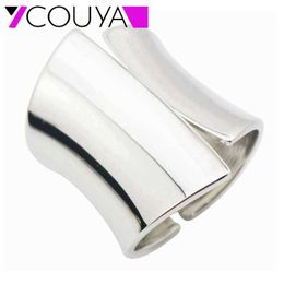 Fashion Punky Style Shiny Silver Color Cuff Big Bangles for Women Infinity Charm Vintage Wide Alloy Bracelet Bangle Lady Gift Q0720