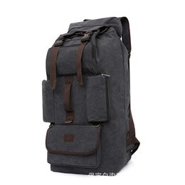 Large Backpack Camping Capacity Canvas Backpack Men's Luggage Working Bag Outdoor Camping Mountaineering Bag