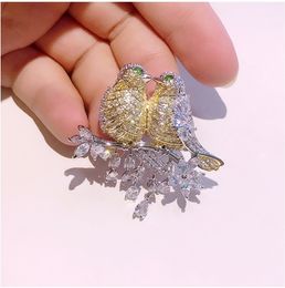 3pcs wedding favor bridesmaid present animal bird diamond es for women brooch pin Colored glaze