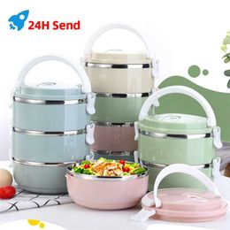 Stainless Steel Lunch Box Thermal For Food LunchBox For Kids Picnic Bento Box Office Workers School Tableware Storage Container 211108