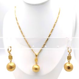 18 K Fine Gold STAMP Huge 14mm Round Earrings Pendant SET NEW DIY Jewellery Filled Figaro Chain Link Necklace 600* 3mm