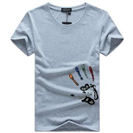 T-shirt da uomo T-shirt taglie forti 5XL Estate manica corta Stampa divertente Camiseta maschile