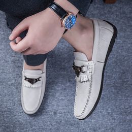 Luxury Tassel Shoes Genuine Leather Loafers Men Shoes Men Breathable Loafers Men Casual Driving Shoes Slip on Moccasins
