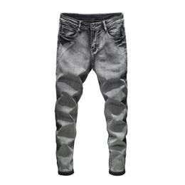 Men039s Jeans 2021 Slim Fit Ripped Homme Brand Men Cotton Classic Fashion Colors Style Plus Size 40 42 44 379n
