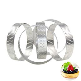 5pcs/Set Stainless Steel Cake Making Moulds Round Mousse Cake Fruit Pie Dessert DIY Decoration Circle Mould Kitchen Bakeware Mould 210225