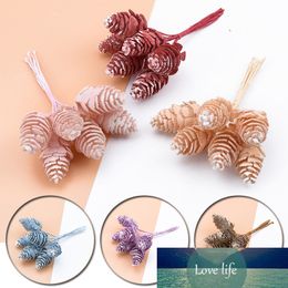 6pcs Mini Artificial Plant Pine Cone Fake Flower Pineapple Grass Handmade For hotography Props Artificial Tree Bouquet Nut Decor
