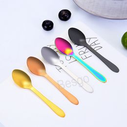 Stainless Steel Mini Coffee Spoon Honey Milk Stirring Spoons Ice Cream Dessert Scoop Kitchen Restaurant Seasoning Scoops BH6122 TYJ