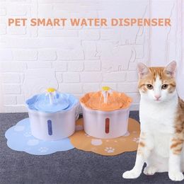 2.6L pet automatic water dispenser Dog Cat Pet Mute Drinker Feeder Bowl Pet Drinking Fountain dispenser blue Y200922