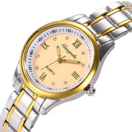 Gold women watches stainless steel bracelet lady casual wear fashion wristwatch