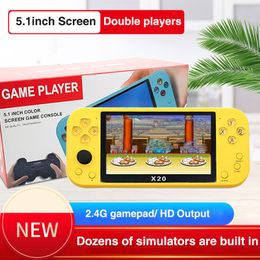 X20 5.1inch Large Screen Arcade Rocker Handheld Game Players Built-in 8G Hanheld Game Console Support Wireless / Wired Gamepads