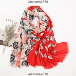 Spain Fashion Spring Women Cotton Scarf Floral Vintage Tassel Beach Hijab Shawls and Wrap Female Foulard Scarves 180*85cm