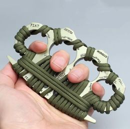 Weight About 247g Metal Brass Knuckle Duster Four Finger Self Defence Tool Fitness Outdoor Safety Defences Pocket EDC Tools Protective Gear