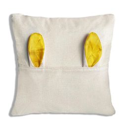 DHL20pcs Pillow Case Sublimation DIY Blank Linen Easter Decoration Rabbit Ear Decoration Pillow Cover