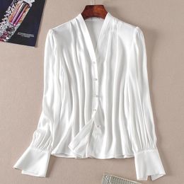Buy Black Silk V Neck Blouse Online 