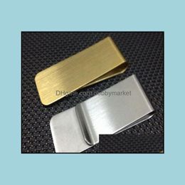 Money Clips Jewellery Stainless Steel Brass Clipper Wallet Clip Clamp Card Name Holder Drop Delivery 2021 Woqdr