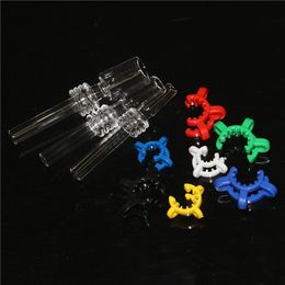 Smoking Quartzs Tips For Silicone Nectar 10mm 14mm 18mm Joint Dab Straw Drip Tip Domeless Quartz Nail Glass Water Bong