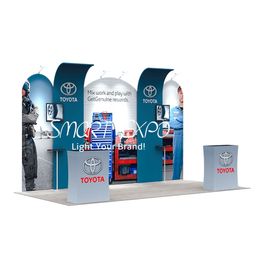 Bespoke Tradeshow 10x20 Booth for Advertising Display with Frame Kits Custom Full Colour Printed Graphics Carry Bag
