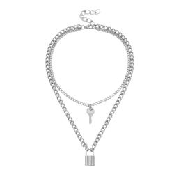 Pendant Necklaces OTOKY Necklace For Women Lock Key Padlock Charm Chain Long Party Jewelry Gift Accessories Female