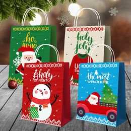 Christmas Candy Gift Bag Xmas Tree Paper Sweater Prints Tote Bags Designs Package Handbags Party Supplies Decorations DH8678