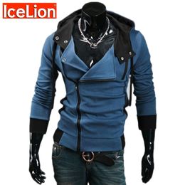 IceLion Zipper Cardigan Hoodies Men Fashion Hooded Sweatshirts Spring Spring Sportswear Long Sleeve Slim Tracksuit Jacket 201104