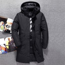 Long Down Jacket Men Top Quality Thick Winter NEW Hat Detached Warm Parka Waterproof Windproof -30 degrees 3073 201225