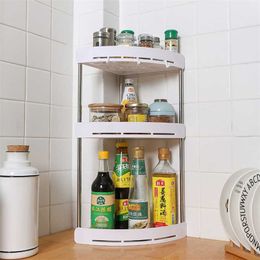 Kitchen Organizer Shelf Spice Jar Rack Corner Storage Tidying Gadget Supplies Bathroom 211102