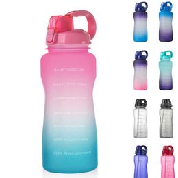 Drinkware Sports Water Bottle Bounce Cover with Straw Handle 2000ml 3800ml Large Capacity Outdoor Water Bottle Water Container 211013