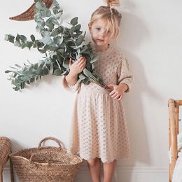 Baby Girls Knitting Dresses Toddler Girl Winter Knit Dress Beautiful Vintage Style Child Full Sleeve Kniting Dress 210303