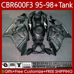 Fairings +Tank For HONDA CBR 600 600F3 CBR600 F3 FS CC 1997 1998 1995 1996 Body 64No.127 CBR600F3 600CC 600FS 95-98 CBR600-F3 CBR600FS 97 98 95 96 Matte grey Bodywork Kit