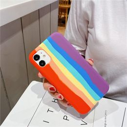 Liquid Silicone Rainbow phone cases For iphone X XS MAX XR 11 11Pro 8 7 Plus