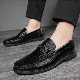 High Quality Men's Shoes Casual Shoes Leather Trend Breathable British Style Crocodile Print Party Shoes