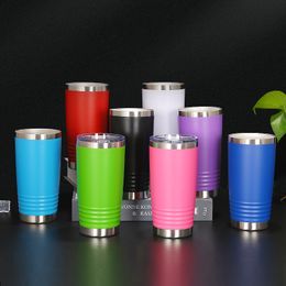 20oz Stainless Steel Tumbler Water Bottle Multi-Colors Threaded Car Cups Thermal Insulation Coffee Beer Mug