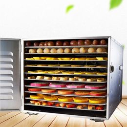 10Trays Food Dehydrator Fruit Drying Machine Dryer For Vegetables Dried Fruit Meat Drying Machine Stainless Steel Visible