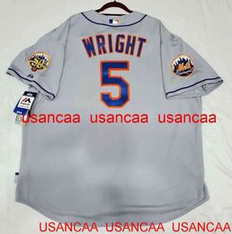 Stitched #5 DAVID WRIGHT grey JERSEY Throwback Jerseys Men Women Youth Baseball XS-5XL 6XL