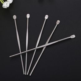 Silver Stainless Steel Earpick High Hardness Nail Wax Dabber Tool Durable Dry Herb Vaporizer Pen Dab Tools