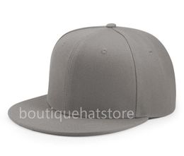 2021 Custom Light Grey Colour Baseball Sport Fitted Cap Men's Women's Full Closed Caps Casual Leisure Solid Colour Flat Basball Sized hats